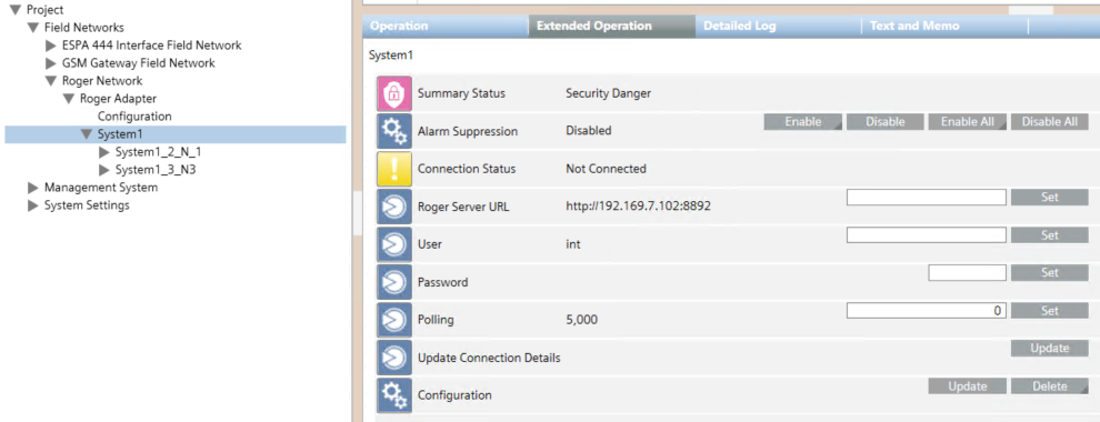 Modifying the Connection Parameters to the Roger RACS5 System