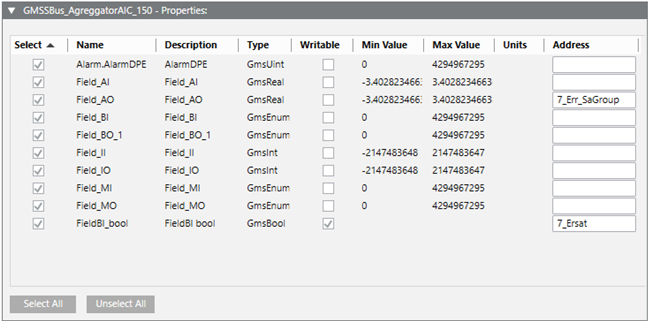 Aggregation Properties Settings